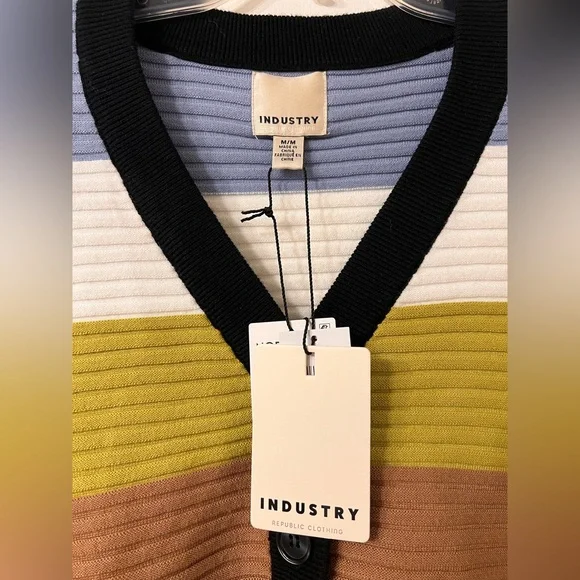 INDUSTRY REPUBLIC CLOTHING OTTOMAN COLORBLOCK CARDIGAN IN PINK MULTI ✨ - Picture 2 of 4